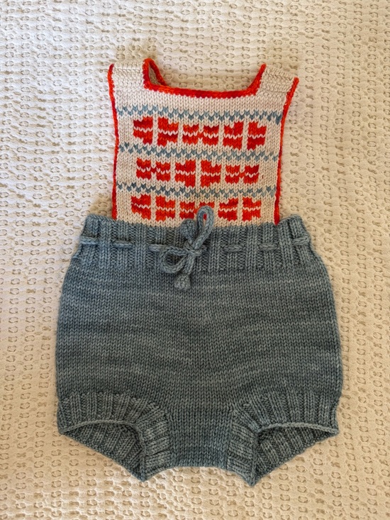 Misha And Puff Other - Misha And Puff Cream, Red, and Blue Knit One-Piece